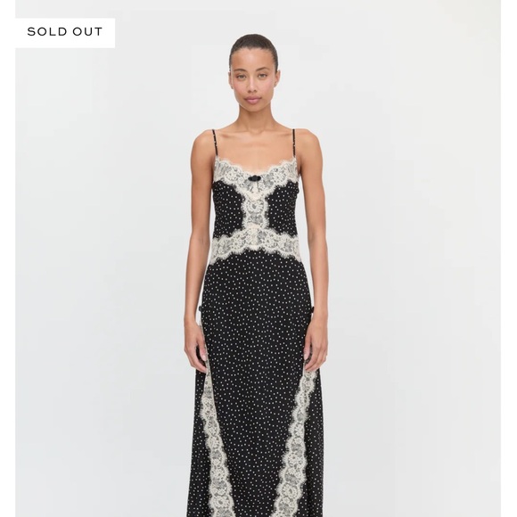 Hill House Dresses & Skirts - Hill House Black and Cream Polka Dot Maxi Dress